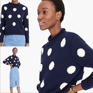 J.Crew 1988 Rollneck Cropped Sweater in Dot